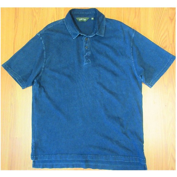 Orvis Other - ORVIS REGULAR FIT DENIM/ 100% COTTON POLO SHIRT